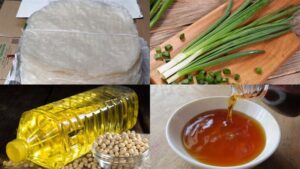 nguyên liệu làm bánh tráng hấp hành