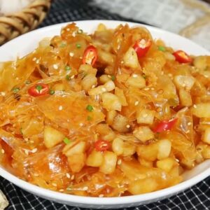 thành phẩm món bánh tráng trộn tóp mỡ