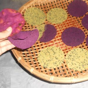 phơi bánh tráng khoai lang
