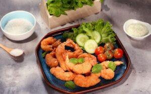 tôm chiên dừa