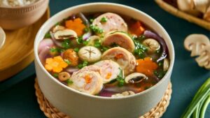 canh gà nấm mỡ