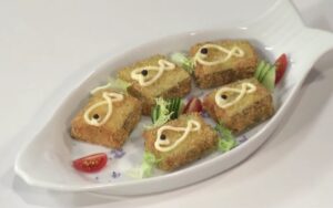 cà tím kẹp thịt gà