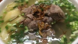 canh sườn non nấu sầu riêng