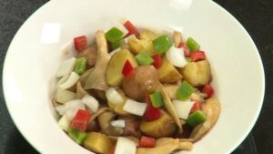 khoai tây xào nấm bào ngư